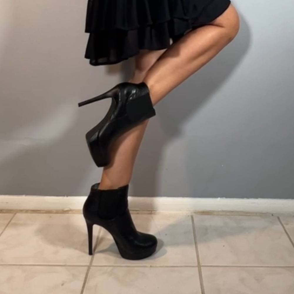 Leather Platform Stiletto Booties